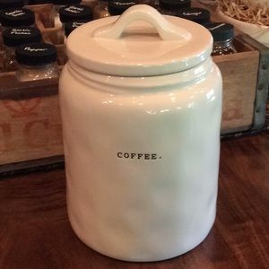 Rae Dunn Typewriter font COFFEE Canister w/Dimples
